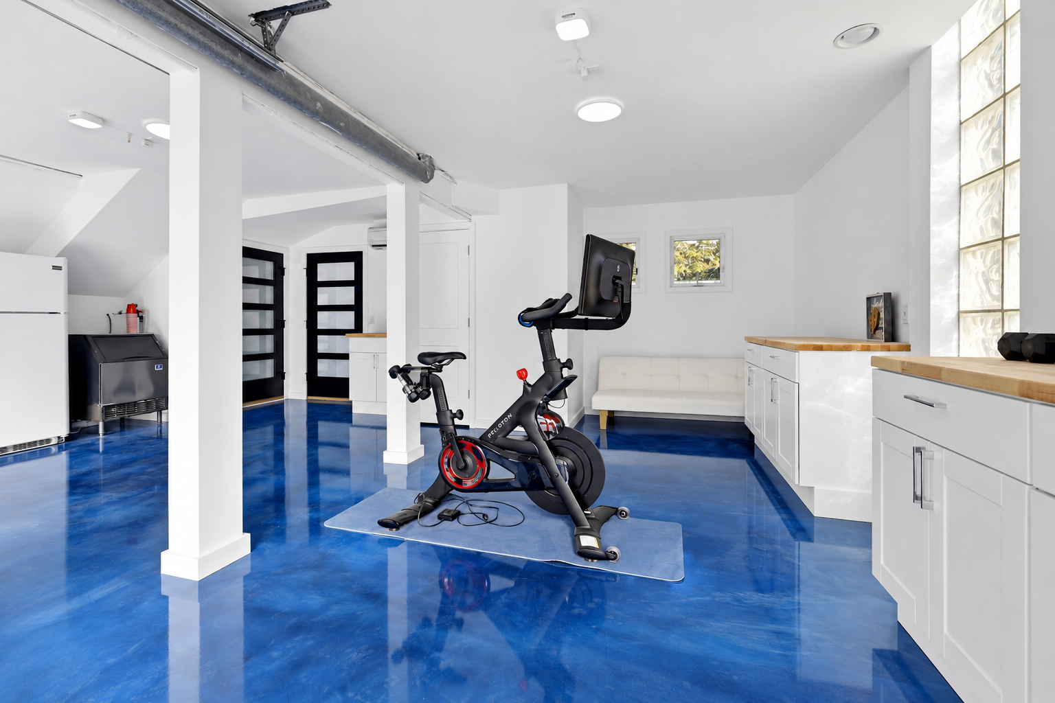 Blue Metallic Gym — Peloton Studio