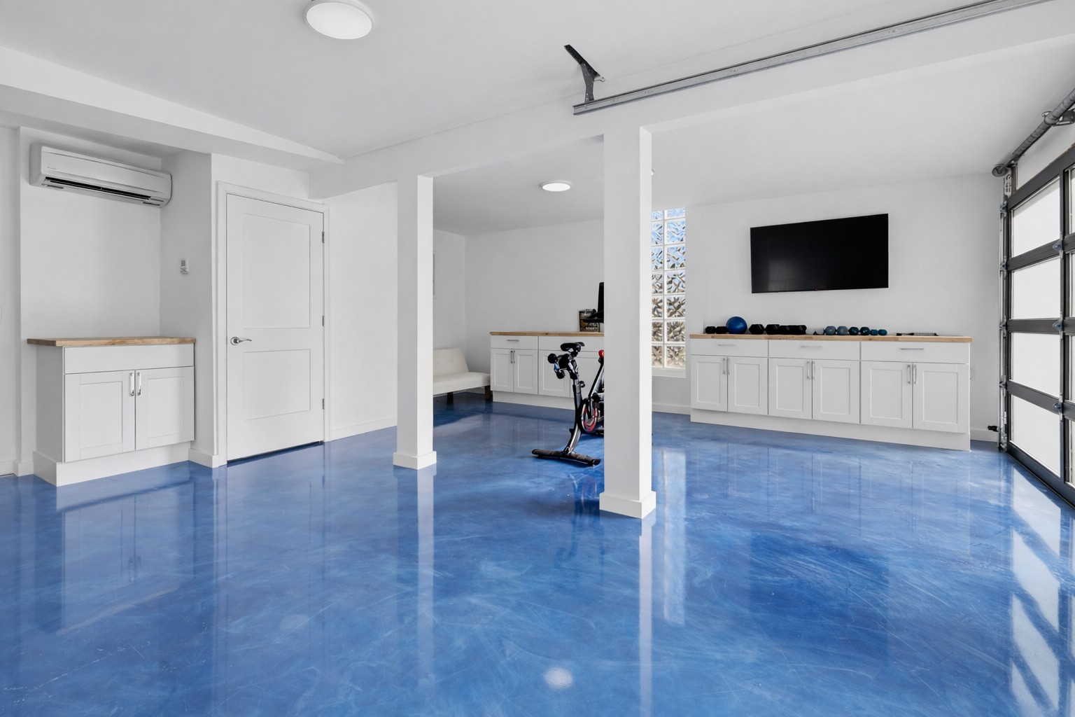 Blue Metallic Gym — Wide View